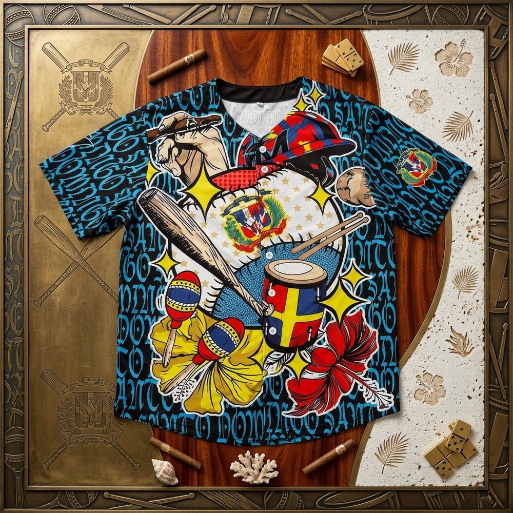 ARIVE Dominican Republic Heritage Baseball Jersey Santo Domingo AOP XL